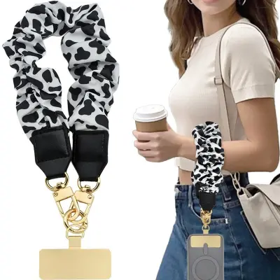 Kreativna Vrvica za Telefon - Eleganten in Varen Mobilni Dodatek White+Black