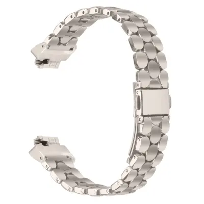 Eleganten srebrn nerjaveče jeklen biserni zapestnica, združljiv s Fitbit Inspire/Inspire 2/Inspire HR Starlight