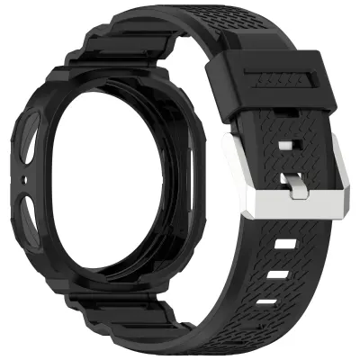 Združljiv s Samsung Galaxy Watch 8 TPU pašček - Integriran dizajn Black 44 mm