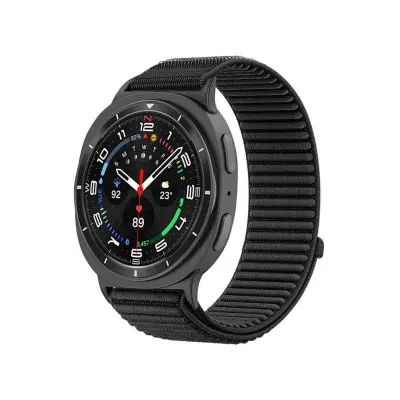 Združljiv najlonski pleten pašček za uro Samsung Galaxy Watch Ultra 1/2 Black