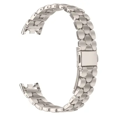 Eleganten jekleni pašček z biseri, združljiv z Xiaomi Band 8/9/10 Starlight