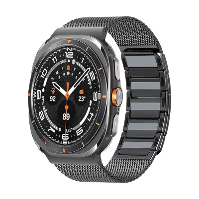 Združljiv s Samsung Watch Ultra 1/2 nerjaveče jeklo magnetni pašček Grey