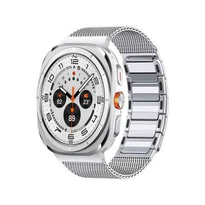 Združljiv s Samsung Watch Ultra 1/2 nerjaveče jeklo magnetni pašček Silver