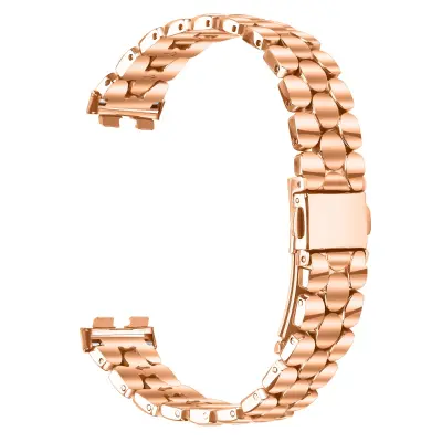 Združljiv z Huawei Band 8/9/10: Eleganten jeklen biserni zapestnica PinkGold