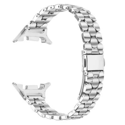 Eleganten jekleni pas z biseri, združljiv s Samsung Galaxy Watch 8/8 Classic Silver