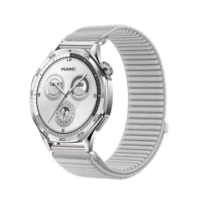 Združljiv najlonski pleten pašček za Huawei Watch 5/GT6/GT5/Pro, Samsung, Garmin Grey 22 mm