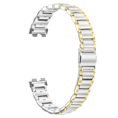 Združljiv jekleni pašček za uro Huawei Band 8/9/10 - Na voljo več barv silver+gold