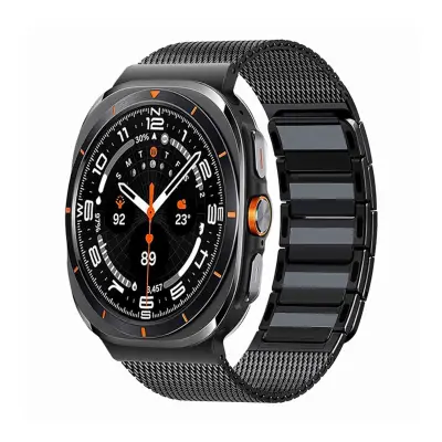 Združljiv s Samsung Watch Ultra 1/2 nerjaveče jeklo magnetni pašček Black