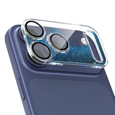 PC Zaščita Objektiva Kamere, Združljiva z iPhone 17 Pro Max - Odporna na Praske Blue