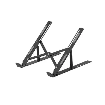 Zložljivo Stojalo za Prenosnik iz Karbonskega Jekla - Prenosna Hladilna Podloga Black