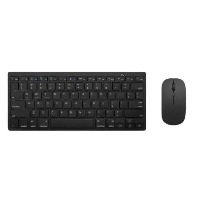 Bluetooth Komplet Tipkovnice in Miške - Brezžična Kombinacija za Tablice Black