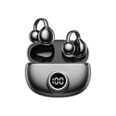 Brezžične Bluetooth slušalke z odprtim ušesom in digitalnim zaslonom Black