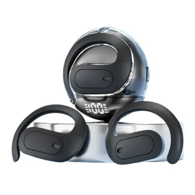 AI Pametne Slušalke za Prevajanje Bluetooth - OWS Digitalni Zaslon Black