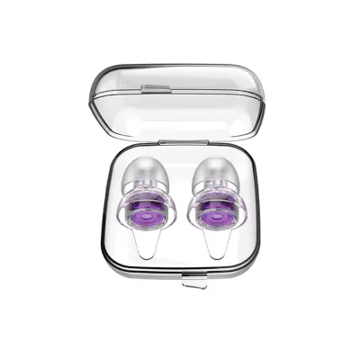 Visoko Zvestoba Čepi za Ušesa za Dušenje Hrupa - Polovični, Prozorni Purple