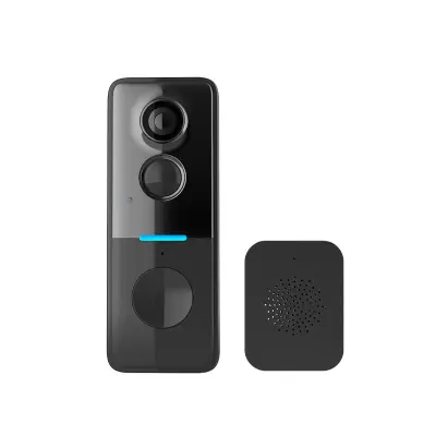 Črni Brezžični Video Zvonec z Zaznavanjem Gibanja, Dvosmernim Zvokom & Nočnim Vidom