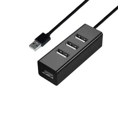 Črno 4-portno USB 3.0 vozlišče s 150 cm kablom - hiter prenos podatkov