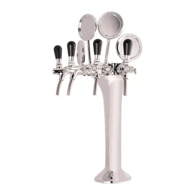 Šank stolpec 4-žični krom, eleganten za bare, nerjavna zanka, 8 mm vhod