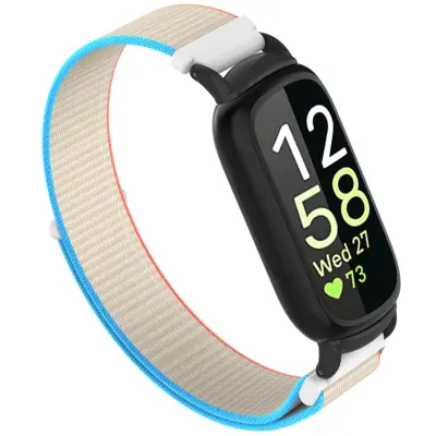 Združljiv z Fitbit Inspire 3 najlonskim paščkom z zanko - na voljo več barv Beige