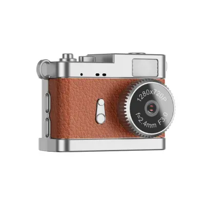 Prenosna Mini Vlog Kamera: 1080P HD Video, 0.96" IPS Zaslon, LED Osvetlitev Brown