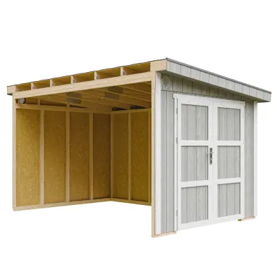 Vrtna hišica vrhunske kakovosti 8,68 m² - V231x248x412 cm - Brez tal in stranske stene - Timbela M939B-TUNDRA GREY