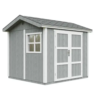 Vrtna hišica vrhunske kakovosti 5,9 m² - V252x250x294 cm - s tlemi in bitumenskimi ploščicami - TIMBELA M913A-CAVERN STEEL