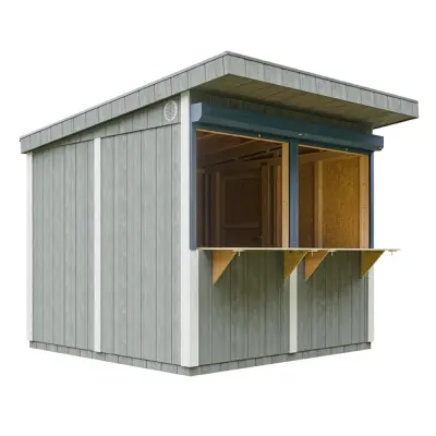 Kiosk na osnovi lesa - 5,9 m² - V 240 x 248 x 305 cm - Timbela M950-CAVERN STEEL