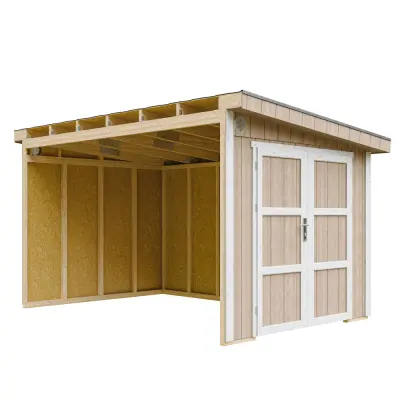 Vrtna hišica vrhunske kakovosti 8,68 m² - V231x248x412 cm - Brez tal in stranske stene - Timbela M939B-TERRA BROWN