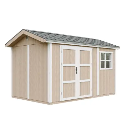 Vrtna hišica vrhunske kakovosti 8,68 m² - V252x250x412 cm - s tlemi in bitumenskimi ploščicami - TIMBELA M914A-TERRA BROWN