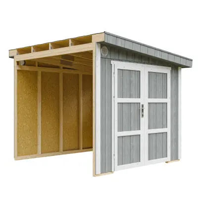 Vrtna hišica vrhunske kakovosti 5,9 m² - V231x248x294 cm - Brez tal in stranske stene - Timbela M938B-CAVERN STEEL