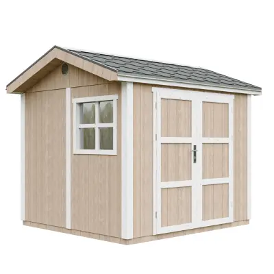 Vrtna hišica vrhunske kakovosti 5,9 m² - V252x250x294 cm - s tlemi in bitumenskimi ploščicami - TIMBELA M913A-TERRA BROWN