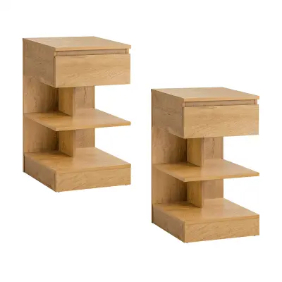 SoBuy Komplet 2 nočnih omaric z enim predalom 38.99x38.99x65cm Funkcionalen FBT49-NX2