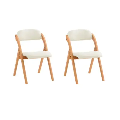 SoBuy 2 zložljiva stola Bela 59x47.5x76.99cm Klasičen FST92-WX2