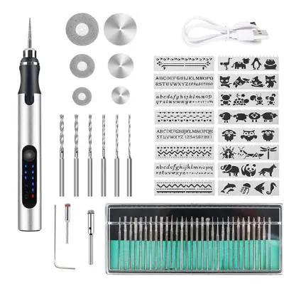 Žično električno gravirno pero, USB polnilni komplet orodij za graviranje, mini orodje za graviranje