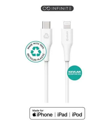 eSTUFF INFINITE kabel USB C-Lightning 2m, bel blister, 480Mbps, recikl. plastika