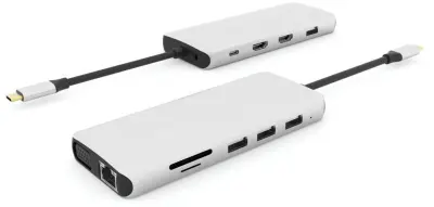 eSTUFF USB-C hub razdelilnik, 12-v-1