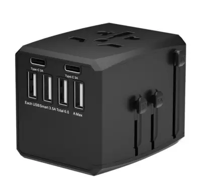 MicroConnect Polnilnik potovalni, 4x USB-A, 2x USB-C EU, UK, US in AUS/NZ