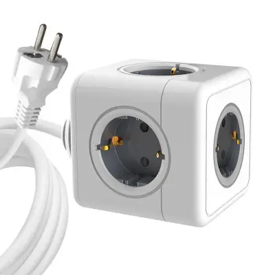 MicroConnect Razdelilnik PowerCube, 5 vtičnic 1,5m kabel, bel