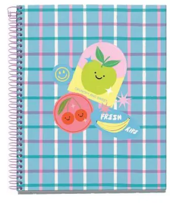 MiquelRius Zvezek A5, črtast, 100-listni, 70g HAPPY FRUITS