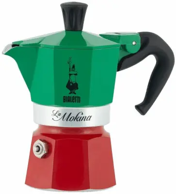 Kavni aparat Bialetti La Mokina Italia Tricolore, rdeče-zelen