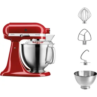 Kuhinjski robot KitchenAid 5KSM185PSEER, prostornina 4,8 L, rdeč