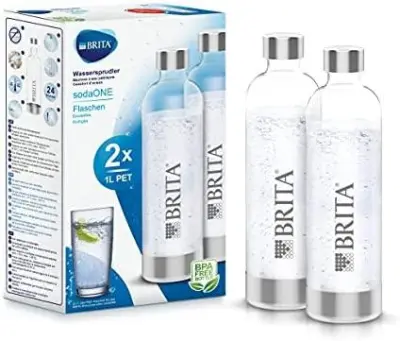 Steklenici Brita SodaOne komplet 2 prozorna 1L