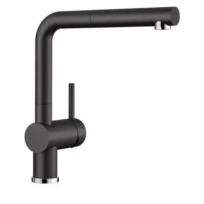 Kuhinjska pipa Blanco Linus-S črna z odstranljivo prho