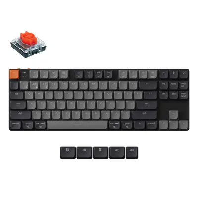 Keychron K1 QMK Brezžična mehanska tipkovnica (različica 6) / RGB LED / Nizkoprofilni 2.0 mehanski / Rdeča