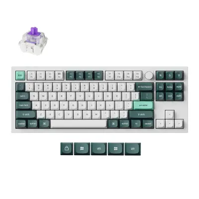 Keychron Q3 HE QMK Brezžična tipkovnica po meri / Popolnoma sestavljen gumb / Shell White / Gateron Nebula / Q3H-P1