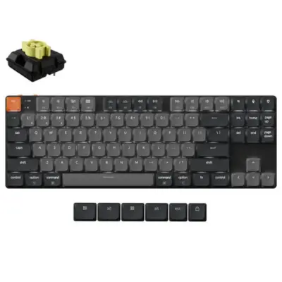 Keychron K1 QMK Brezžična mehanska tipkovnica (različica 6) / Bela LED / Nizkoprofilni 2.0 mehanski / Banana