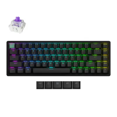 Keychron K6 HE Wireless Magnetni stikalo po meri tipkovnica / Črna / Gateron Nebula / K6H-J1