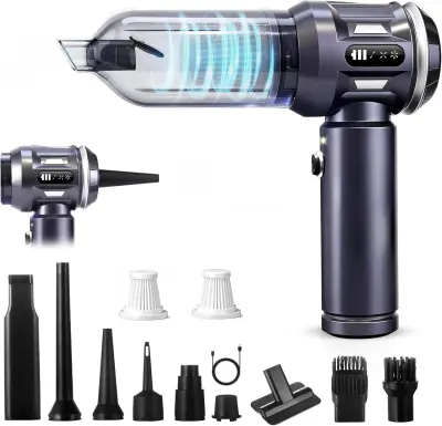 Brezžični ročni sesalnik Nettlife 17000PA - Zmogljiv 4-v-1 mini avtomobilski sesalnik - 3-stopenjski brezkrtačni motor - Dom in hišni ljubljenčk