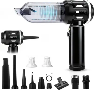 Brezžični ročni sesalnik Nettlife 17000PA - Zmogljiv 4-v-1 mini avtomobilski sesalnik - 3-stopenjski brezkrtačni motor - Za domačo in hišno dlak