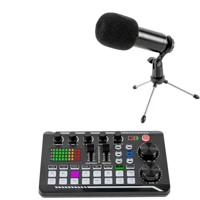 Zvočna kartica mešalnik, 19 x 11.8 cm, USB in 3.5 mm povezava, 8 zvočnih načinov, 16 zvočnih učinkov, kapacitivni mikrofon