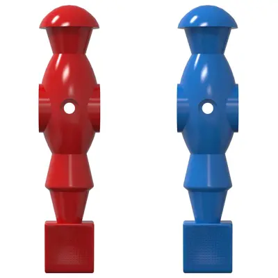 vidaXL Igralci nogometne mize 22 pcs Modra in rdeča 2,4 x 2,1 x 9,7 cm